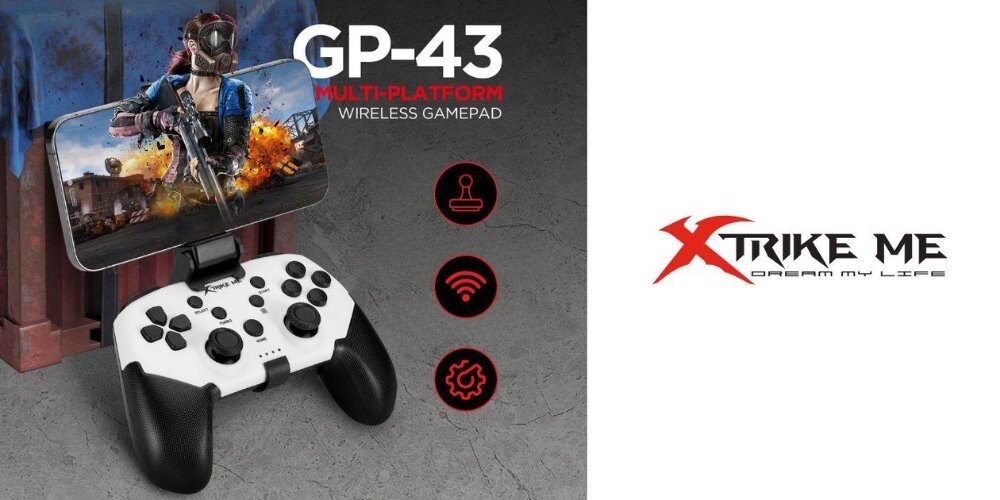 Kontroler XTRIKE ME GP-43
            kontroler z przymocowanym telefonem granie gaming gry telefon smartfon mobile bezprzewodowy