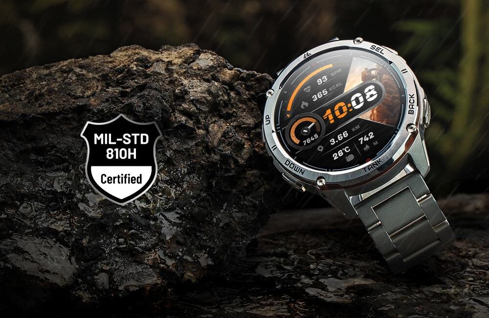 Smartwatch KOSPET Tank T3 Ultra 2 Special Edition w deszczu