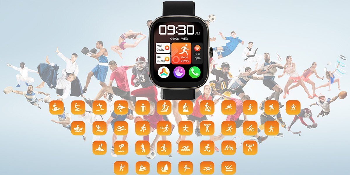 Smartwatch IMIKI Frame 2 Lite Ponad 100 trybów sportowych Szeroki wybór tarcz