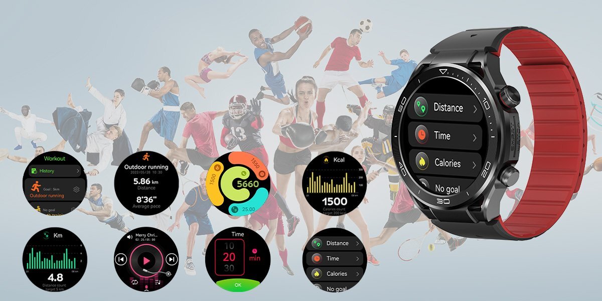 Smartwatch IMIKI Xplorer Active Ponad 100 predefiniowanych trybów sportowych fitness