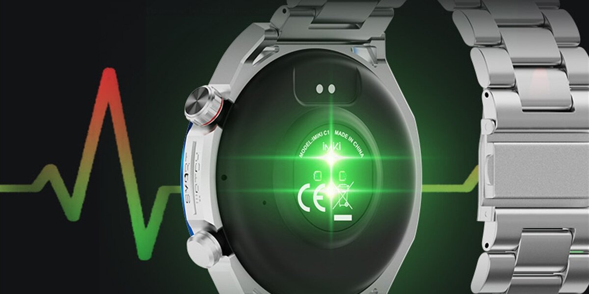 Smartwatch IMIKI Xplorer Oyster tętno, poziom stresu, jakość snu, wzorce oddychania analiza zdrowia
