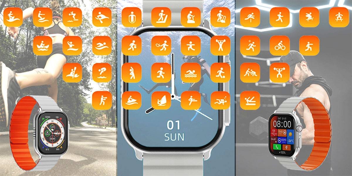 Smartwatch IMIKI Frame Pro 100 trybów sportowych