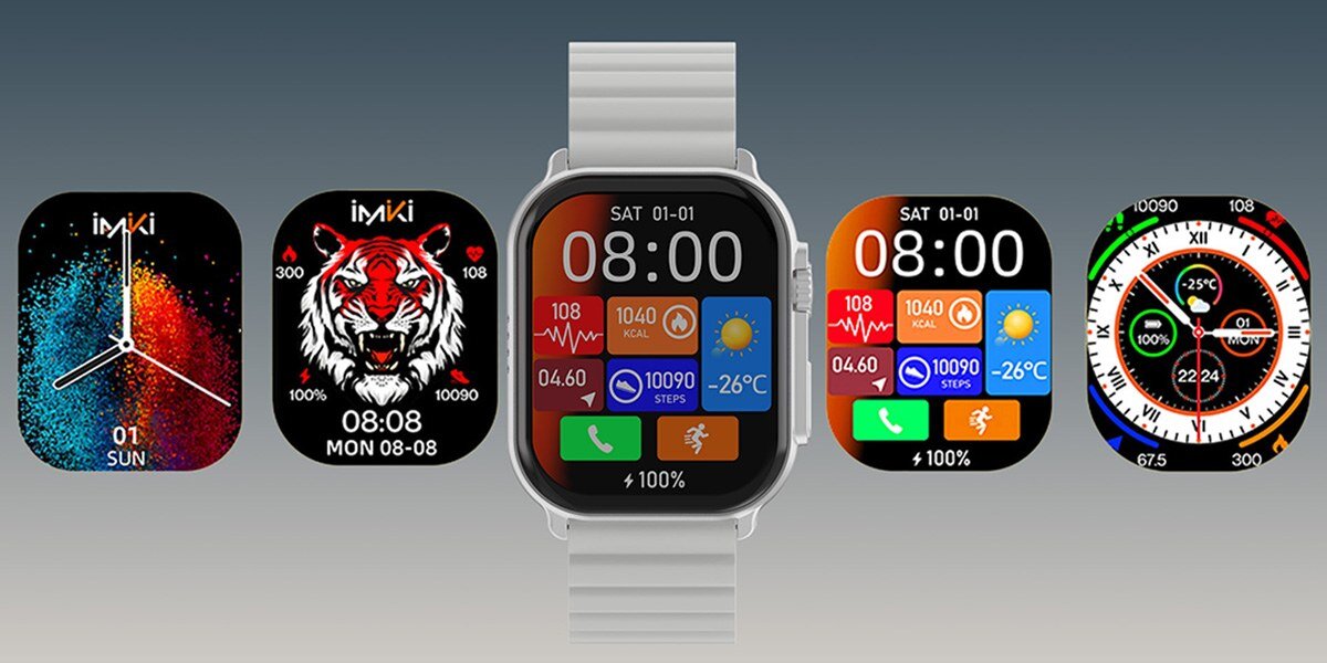 Smartwatch IMIKI Frame Pro Asystent głosowy sterowanie latarka