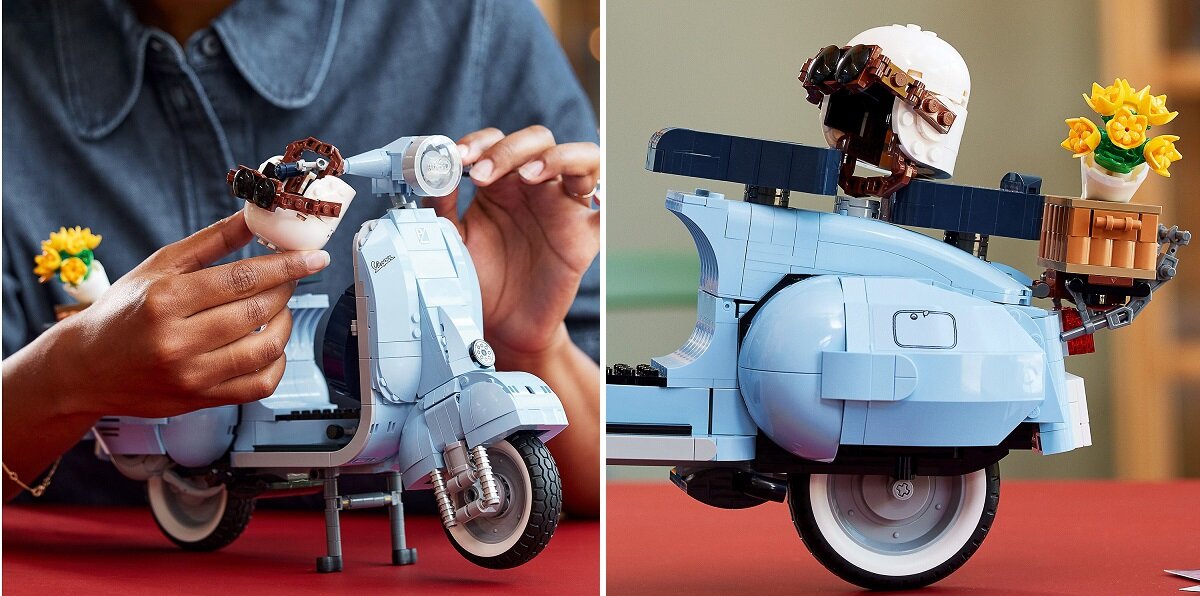 LEGO Creator Vespa 125 10298 kreatywność zabawa rozwój klocki figurki minifigurki jakość tradycja konstrukcja nauka wyobraźnia role jakość bezpieczeństwo wyobraźnia budowanie pasja hobby
