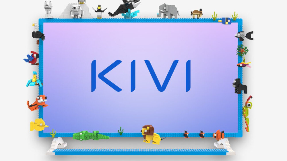 Zestaw akcesoriów do KIVI KidsTV - Zwierzęta - Zestaw akcesoriów, telewizor z ramką z klocków