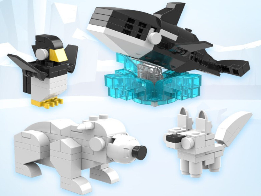 Zestaw akcesoriów do KIVI KidsTV - Zwierzęta - Świat dzikiej przyrody, ZWIERZĘTA Z KLOCKÓW