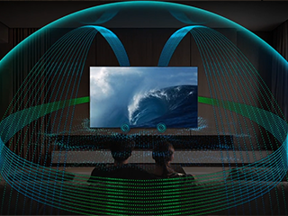 320x240-dolby-atmos Głośniki górnokanałowe Dolby Atmos w telewizorze Samsung Mini LED Neo QLED 4K QN85F (2025). Telewizor dostępny w sklepach Media Expert