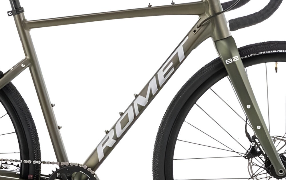 Rower gravel ROMET Boreas 2 U23 28 cali Zielono-grafitowy 2023 zbliżenie na ramę komfort jazdy odpowiednia kontrola nad rowerem 23-calowa aluminiowa rama rower lekki zwinny łatwo go podnieść odporność na korozję wybór rozmiaru ramy Twój wzrost mierzony w zrelaksowanej pozycji typ roweru