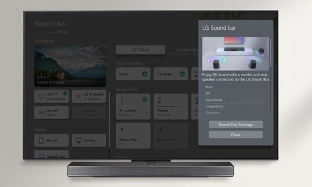 Telewizor LG 42C5ELB - Sterowanie dźwiękiem, ustawienia telewizora, WOW Interface
