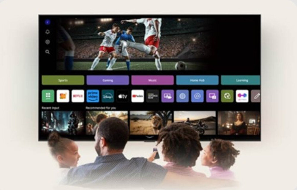 Telewizor LG 83G54LW - Rozpoznawanie głosu, telewizor z włączonym ekranem startowym