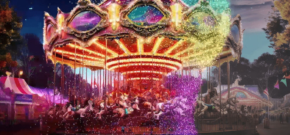 Telewizor LG 43NANO81A6A 4K wyraziste kolory detale, rozświetlone wesołe miasteczko