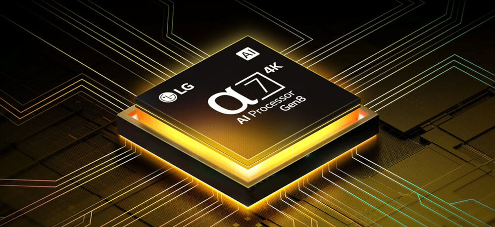 Telewizor LG 65NANO81A6A procesor alpha 7 AI Gen8 wydajność obraz 4K, procesor ai gen8