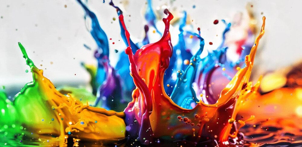 Telewizor LG 55QNED80A6A technologia QNED naturalne barwy, rozbryzg kolorowych farb