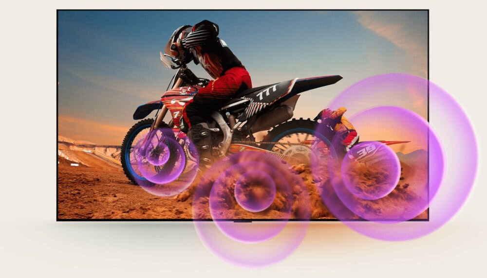Telewizor LG 75QNED80A6A Dynamic Sound Booster mocniejszy dźwięk, osdoba na crossie na torze motocrossowym