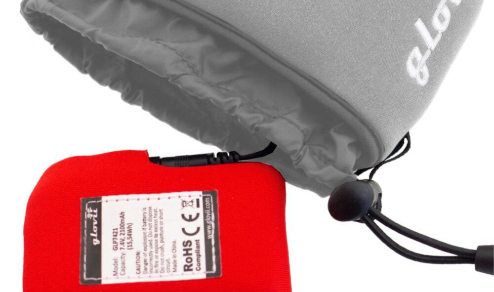 Podgrzewane rękawiczki GLOVII GLG (rozmiar S/M) Szary Czas pracy poziomy Wydajna bateria Li-Poly baterie pojemnosc 2100mAh