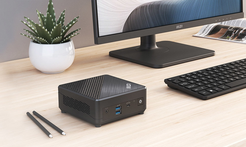 Komputer MSI Cubi N ADL S-098EU N100 4GB RAM 128GB SSD Wi-Fi Windows 11 Professional wygląd opis