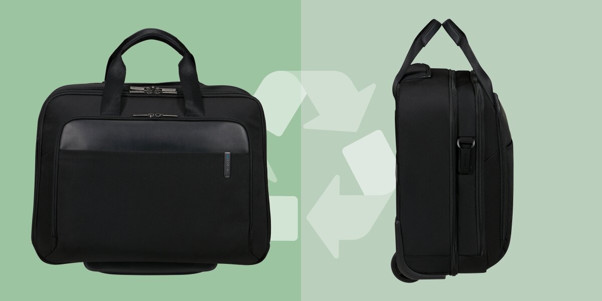 SAMSONITE Evosight przetworzonego plastiku rPET Trwały materiał - torba od boku i przodu