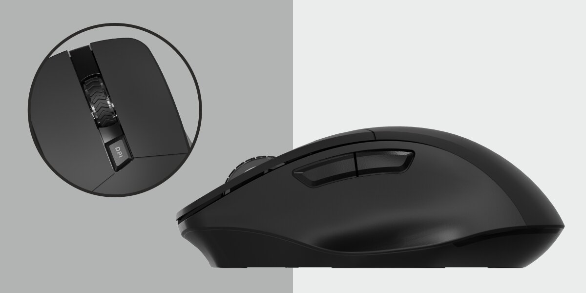 RAPOO M610 regulowany sensor HD czułością 800, 1200 lub 1600 DPI pracy biurowej rozrywki - blizenie na klawisz dpi
