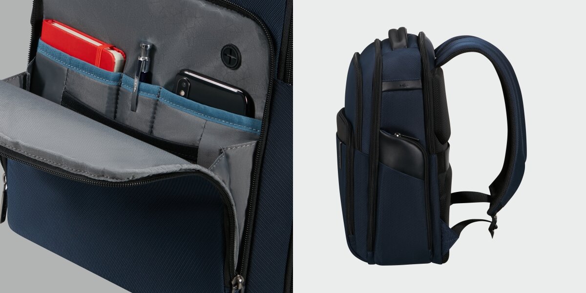 SAMSONITE Evosight Boczne kieszenie portfel, klucze czy ładowarka głównej komory butelkę z wodą - plecak od środka w mniejszej komorze