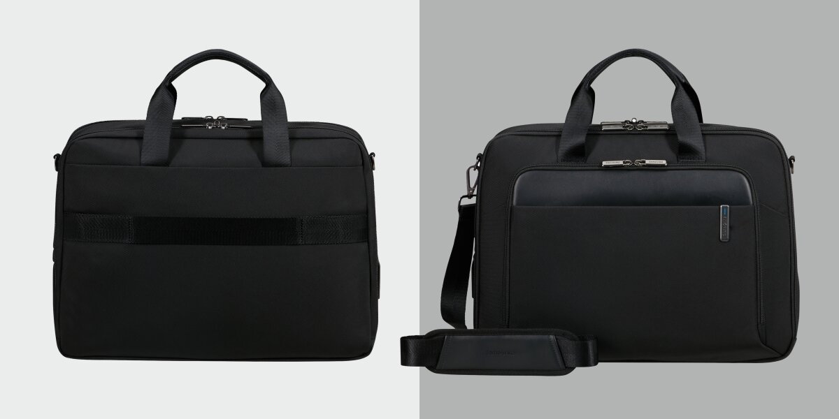 SAMSONITE Bailhandle Evosight praktyczne rozwiązania i elegancki wygląd pracy i podróżach - torba od przodu i od tyłu
