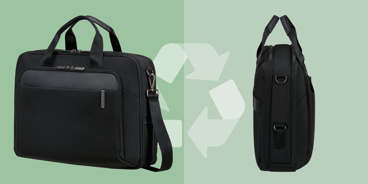 SAMSONITE Bailhandle Evosight 95% z recyklingowanego PET trwały odporny na warunki atmosferyczne - torba od przodu i od boku