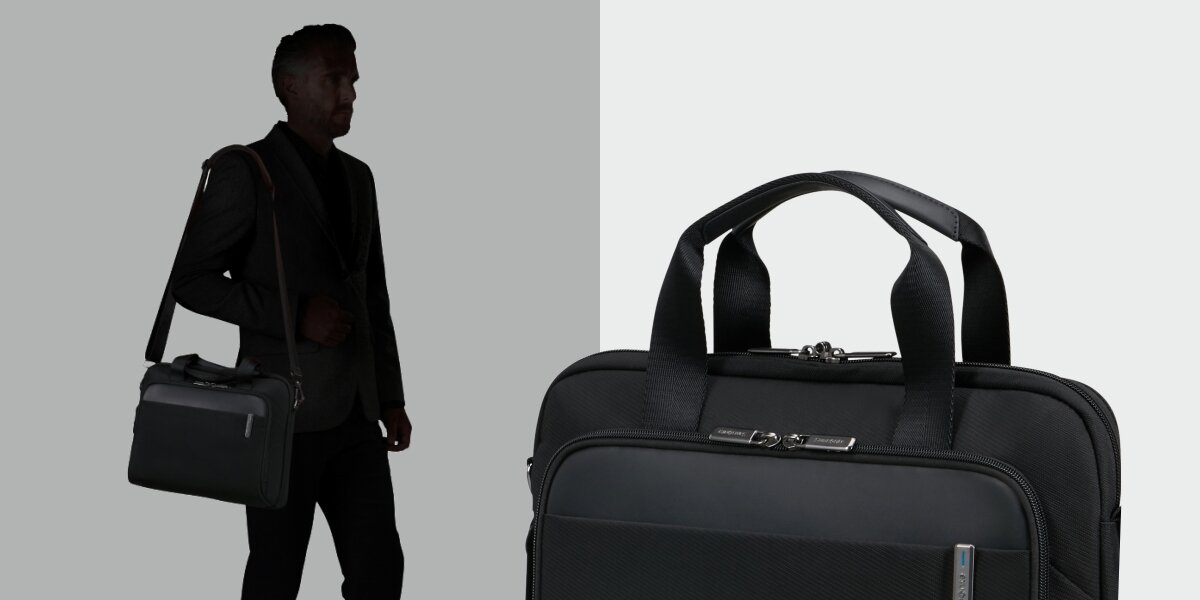 SAMSONITE Evosight Slim Bailhandle Lekka konstrukcja torby (zaledwie około 0.7 kg) Smukły profil 10 litrów - rączki torby oraz torba na sylwetce człowieka