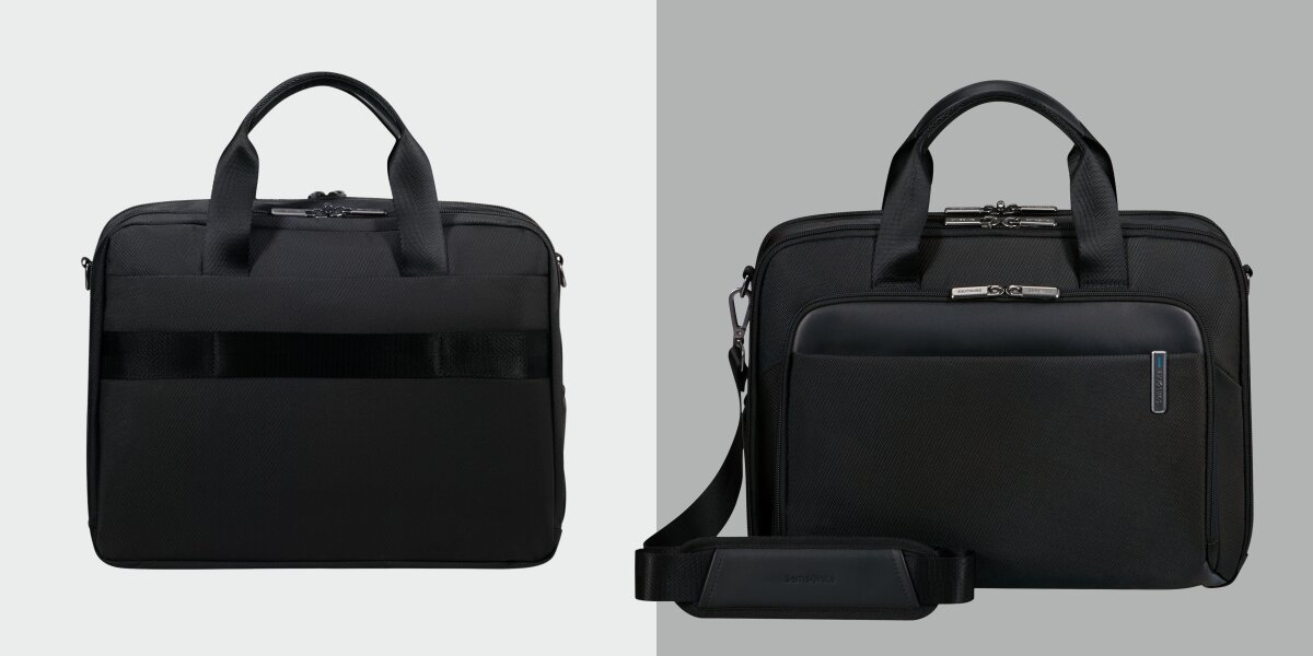 SAMSONITE Bailhandle Evosight praktyczne rozwiązania i elegancki wygląd pracy i podróżach - torba od przodu i od tyłu