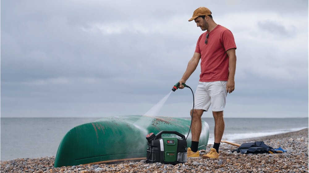 Myjka ciśnieniowa BOSCH Fontus 18 V-6 Bike Cleaner Solo 06008B6200 szybkie czyszczenie roweru, 8 ustawień mycia, delikatnie i mocniej