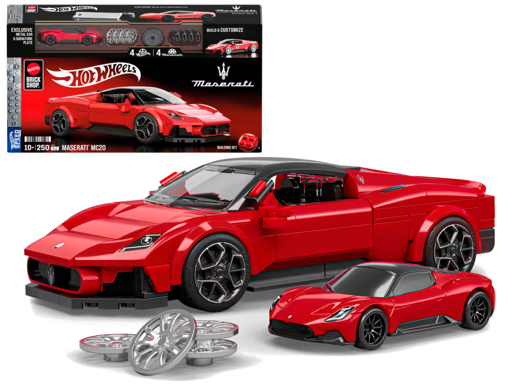 Klocki plastikowe BRICK SHOP Hot Wheels Speed Series Maserati MC20 JFR90 elementy zestawu opakowanie