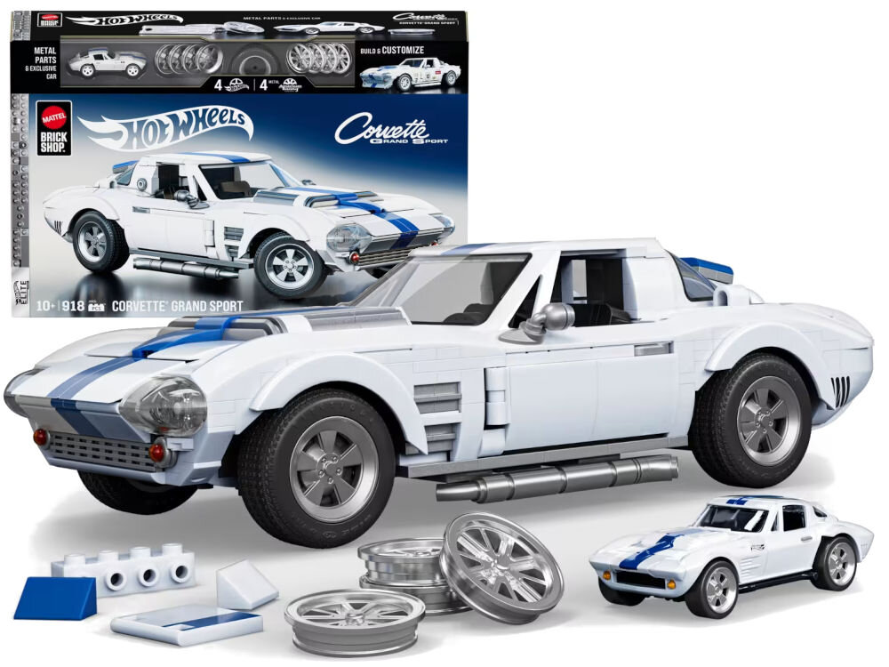 Klocki plastikowe BRICK SHOP Hot Wheels Elite Series Corvette Grand Sport JGR31 elementy zestawu opakowanie