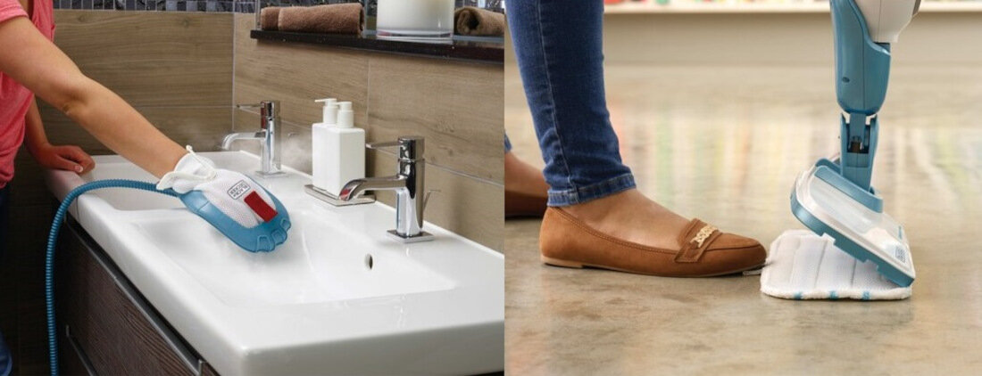 Mop parowy BLACK & DECKER FSMH13101SM innowacyjna nakladka Easy Glide