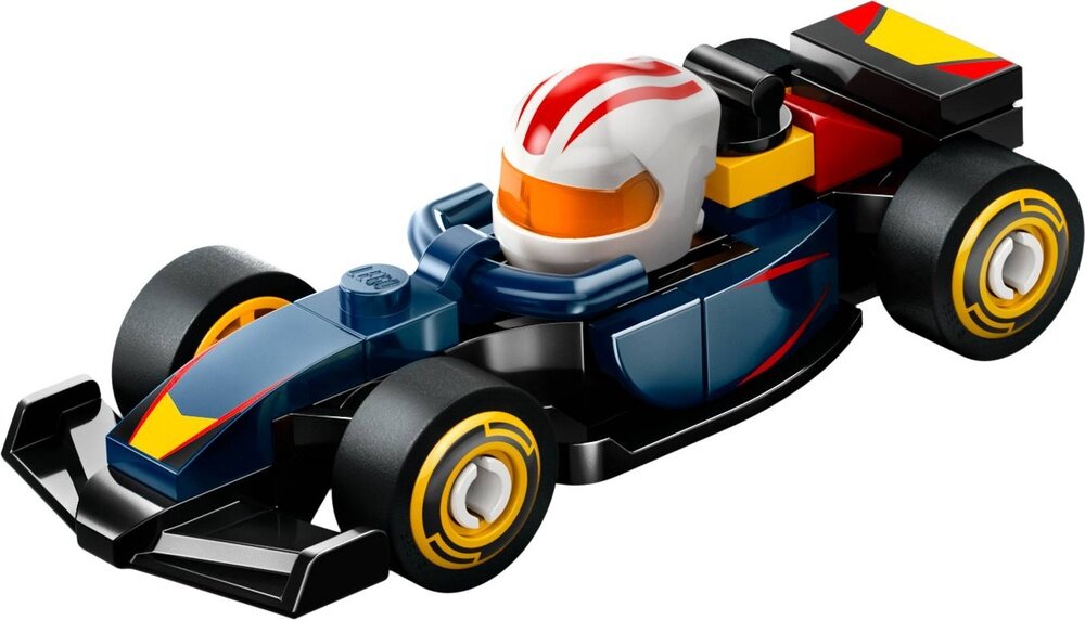 LEGO 71049 Minifigurki Kolekcjonerskie bolidy F1 (1 zestaw) duży kask w kokpicie i ruchome koła