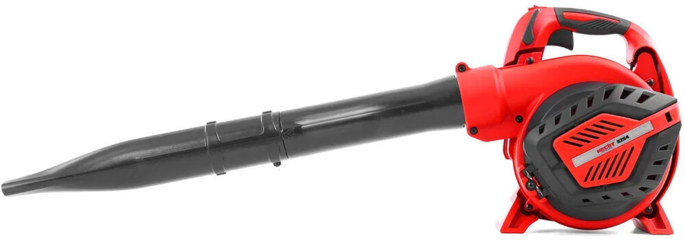 Odkurzacz do liści spalinowy HECHT 9254 odkurzacz na białym tle widoczny z boku bez worka narzędzie 3 w 1 łączy funkcje odkurzacza dmuchawy i rozdrabniacza usuwanie liści trawy i drobnych odpadków sprzątanie proste szybkie i mniej męczące