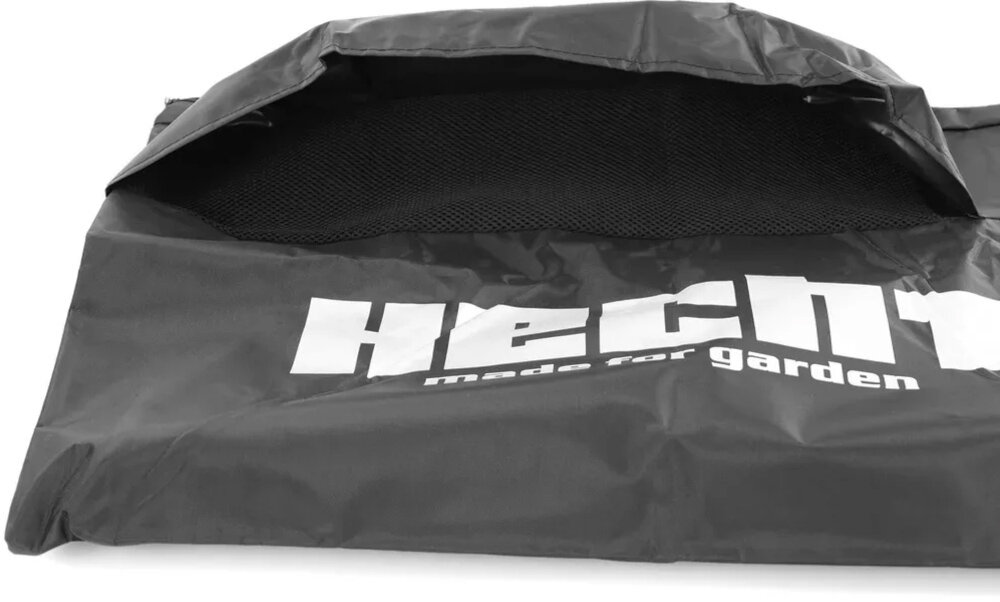 Odkurzacz do liści spalinowy HECHT 9254 worek na białym tle szeroka dysza stalowe ostrza mulczujące worek o pojemności 50 l naturalny kompost z wytrzymałego materiału duży otwór wylotowy