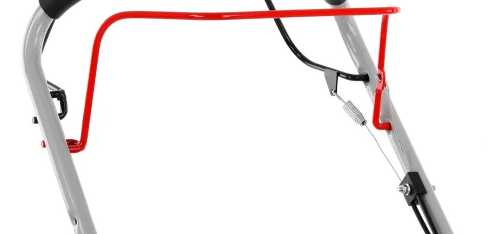 Kosiarka spalinowa HECHT 541SW Kosiarka HECHT 541SW zbliżenie na kabłąk włącznik kabłąkowy bezpieczeństwo obsługi wymaga utrzymania nacisku podczas pracy pełną kontrolę nad urządzeniem bardziej komfortowe i bezpieczne