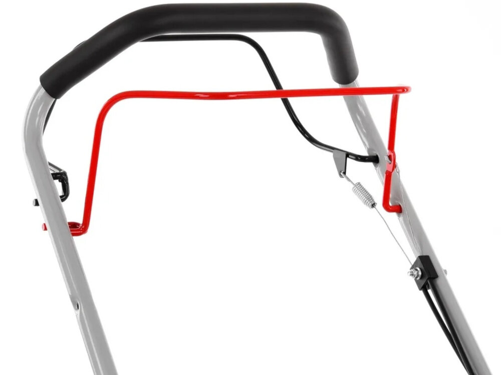 Kosiarka spalinowa HECHT 541SW zbliżenie na uchwyt komfortowy uchwyt miękkie wykończenie pewny chwyt chroni dłonie przed odciskami i otarciami uchwyt można złożyć