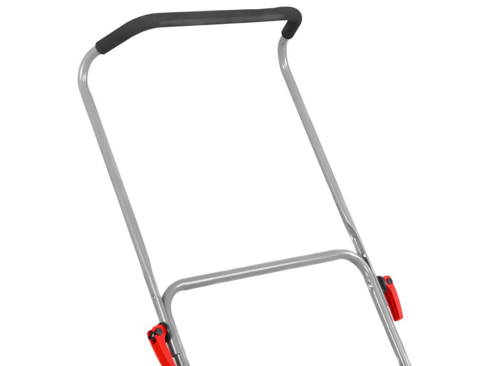 Zamiatarka ręczna HECHT 8065 rączka na białym tle niewielka waga składana rączka uchwyt transportowy na korpusie