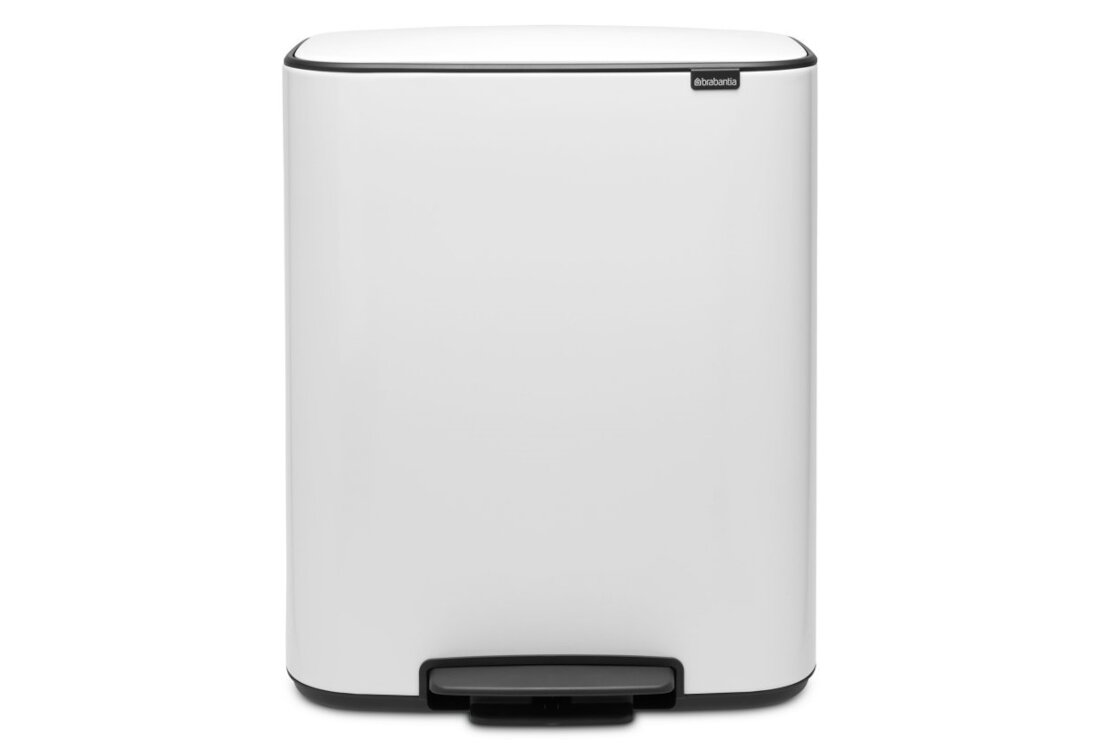 Kosz na śmieci z pedałem BRABANTIA 211300 ciche zamykanie, wyjmowane wiadro, malowany 60L Biały Eleganckie rozwiązanie pojemność