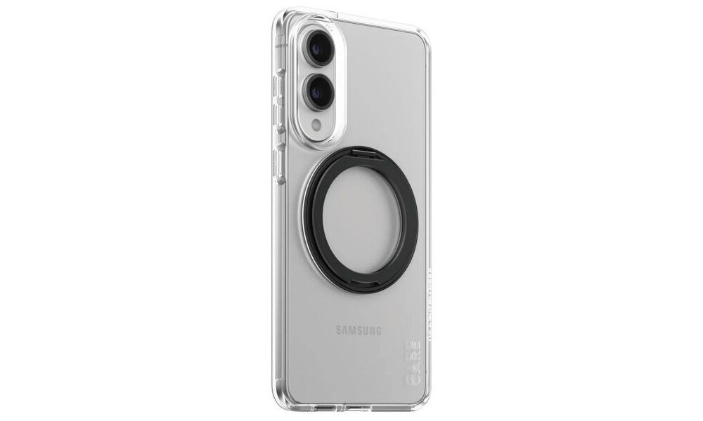 Etui PANZEGLASS CARE Feature Black Kickstand & QI do Samsung Galaxy S25 Edge Przeźroczysty etui na bialym tle