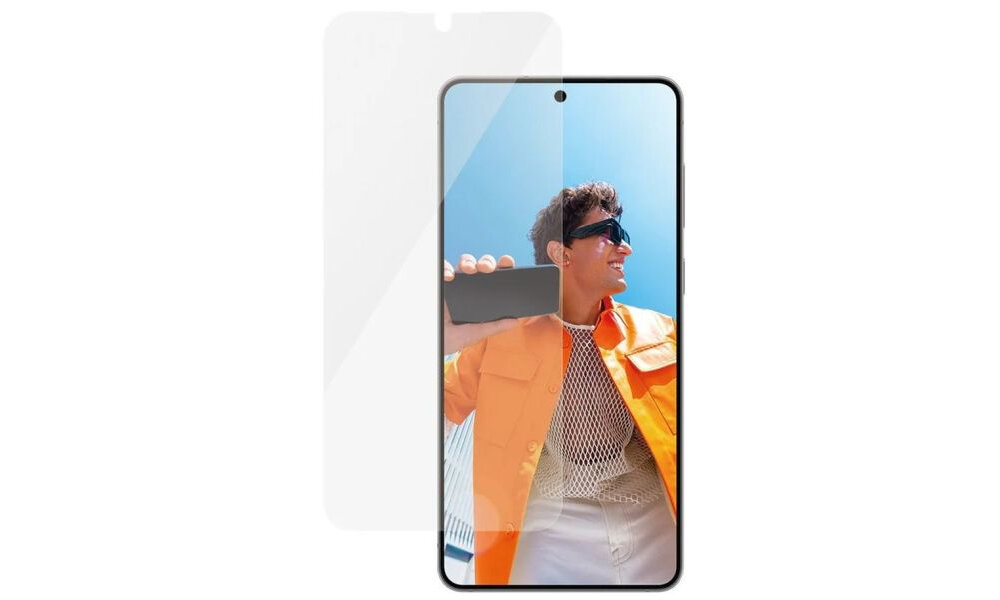 Szkło hartowane PANZERGLASS Ceramic Ultra-Wide Fit do Samsung Galaxy S25 Edge - etui na bialym tle