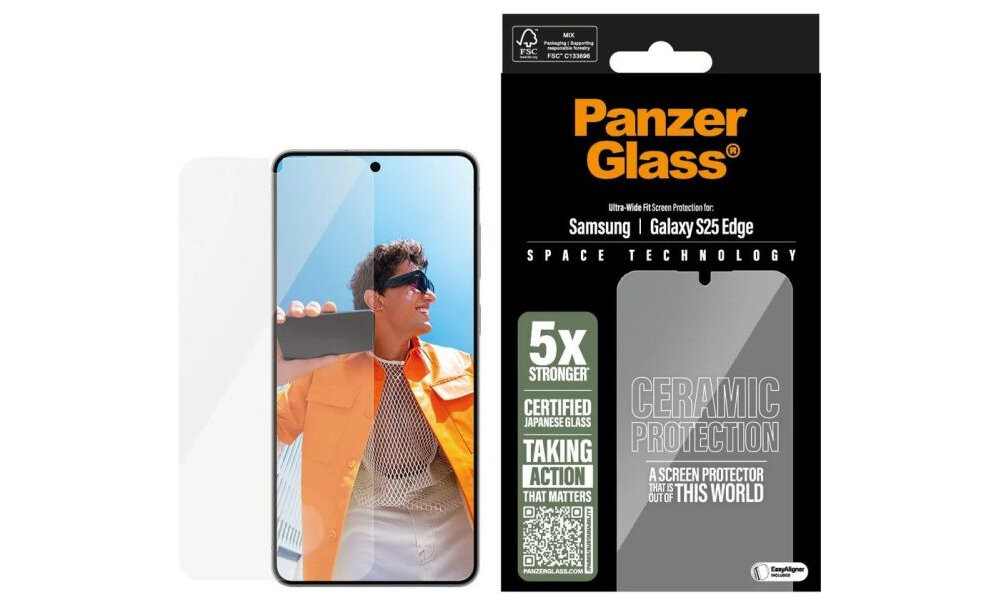 Szkło hartowane PANZERGLASS Ceramic Ultra-Wide Fit do Samsung Galaxy S25 Edge