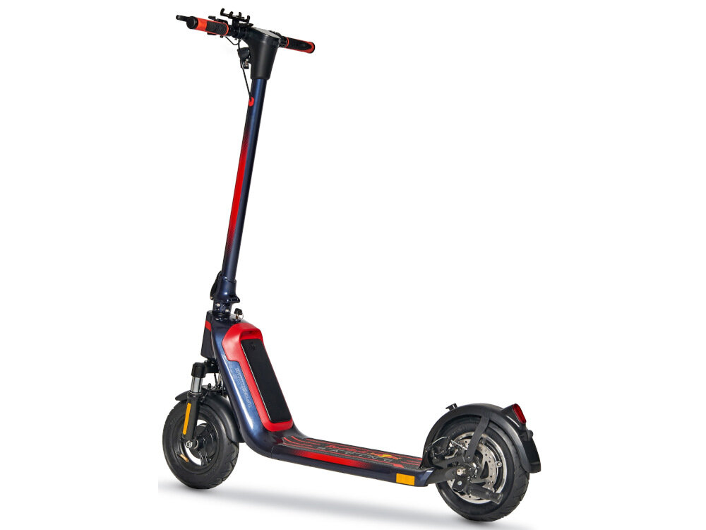 Hulajnoga elektryczna RED BULL RB-RTAKEUP10-10 Granatowo-czerwony solidna konstrukcja ramy aluminiowa duzy antposlizgowy poklad maksymalne obciazenie do 120 kg
