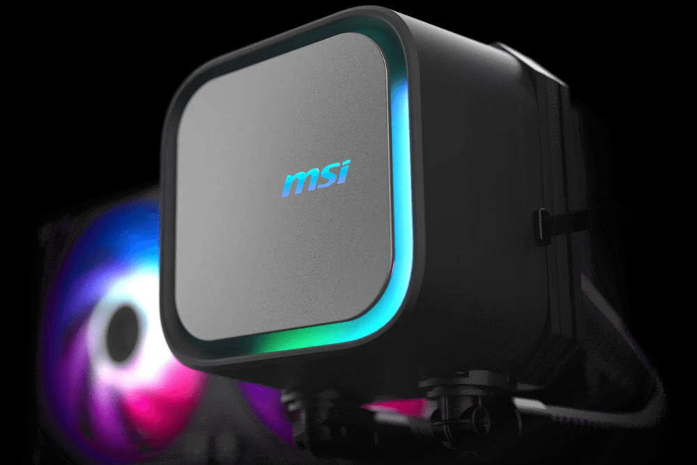 Komputer MAD DOG MASTERPIECE-I02WR32WH Ultra 5-225F 32GB RAM 1TB SSD GeForce RTX5070 DLSS 4 Wi-Fi chłodzenie wodne MSI MAG 240 mm dwa 120 mm wentylatory ARGB od 500 do 2000 obr./min o 62,6 CFM ciśnienie 2,36 mmH₂O MSI Center Trwałe rurki EPDM