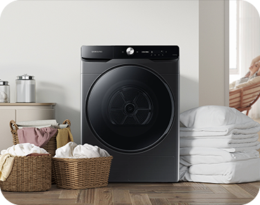 large v5 suszarka Samsung DV16DG8600BVU4 – aż 16 kg pojemności dla maksymalnej wygody suszenia dużych wsadów.