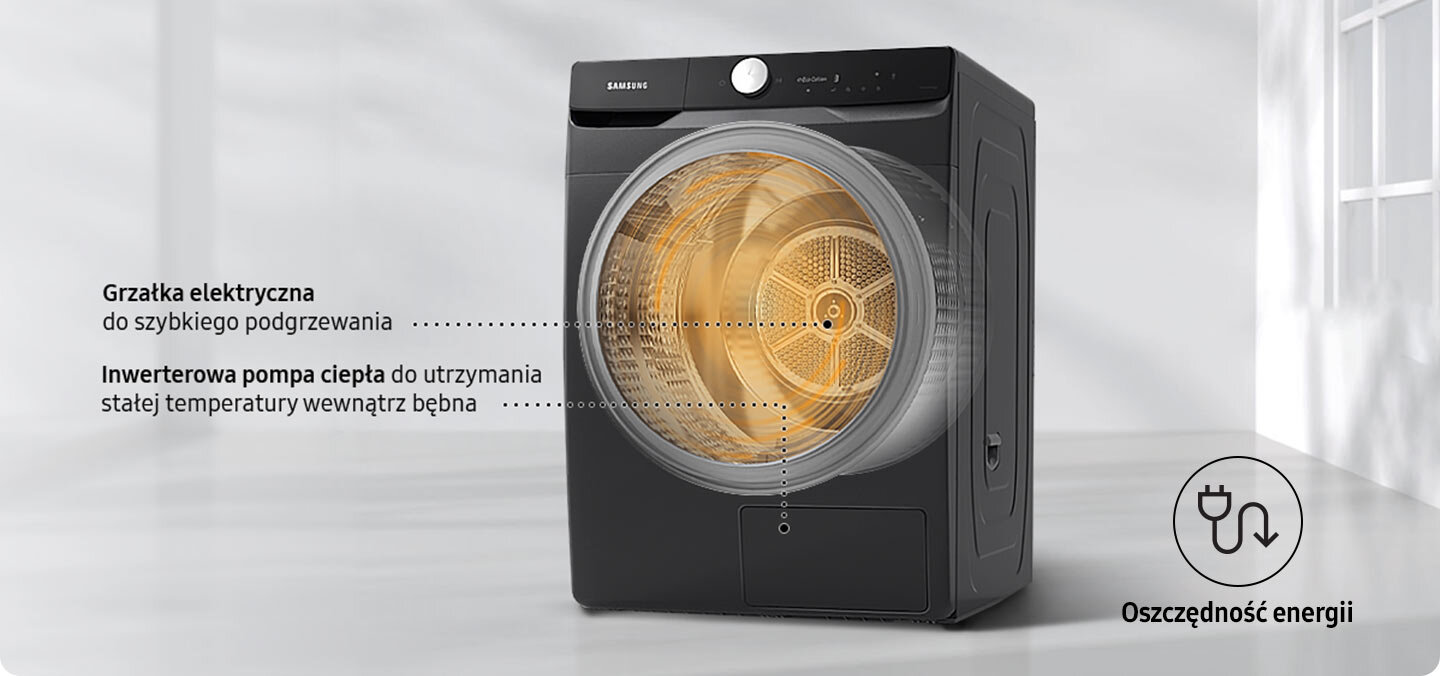 pompa ciepla usp v2 Samsung DV16DG8600BVU4 to nowoczesna suszarka wyposażona w inwerterową pompę ciepła. Teraz dostępna również w MediaExpert