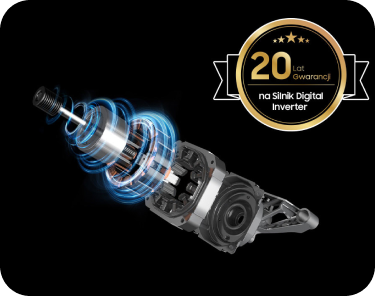 silnik gwarancja usp Samsung DV16DG8600BVU4 wyposażona w silnik Digital Inverter z 20-letnią gwarancją, cicho i wydajnie.