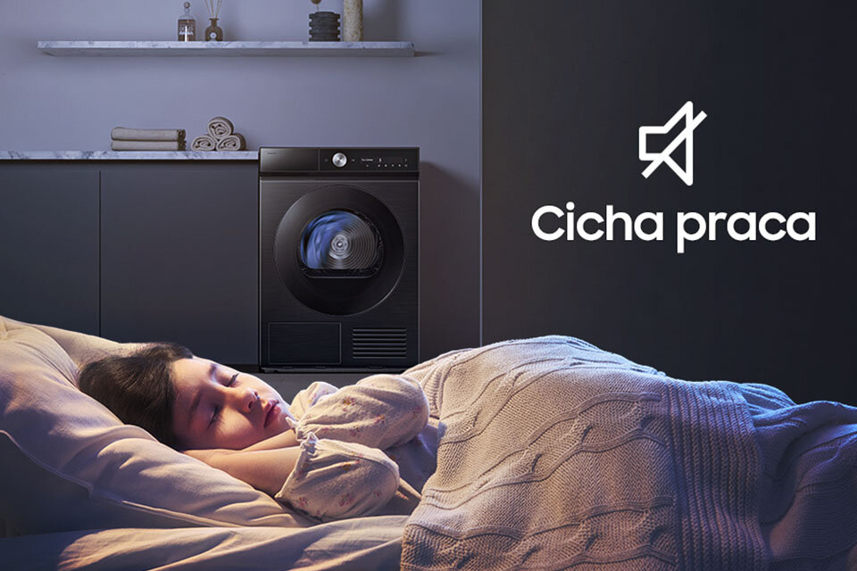 Program ciche suszenie Program Ciche Suszenie zapewnia doskonałą wydajność przy minimalnym hałasie, dzięki technologii silnika Digital Inverter. Teraz możesz cieszyć się świeżymi ubraniami, nawet gdy cała rodzina odpoczywa – idealne rozwiązanie do cichych wieczorów.