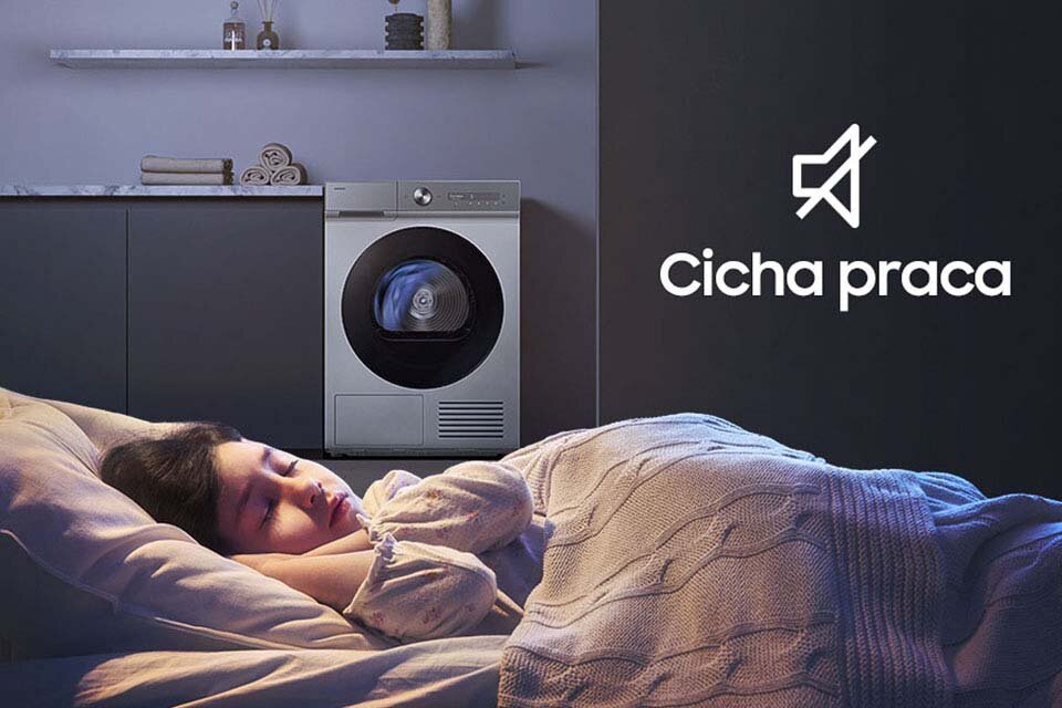Program ciche suszenie Suszarka Bespoke AI 9kg DV90DB8845GHU4 - Program Ciche Suszenie zapewnia wyjątkowy komfort, nawet podczas pracy urządzenia, dzięki cichej pracy.