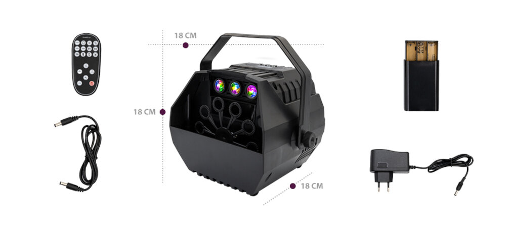 Wytwornica baniek MUSICMATE MM-BB200 BUBBLEBEAM z zestawem akcesoriów i kompatybilnością z MUSICMATE