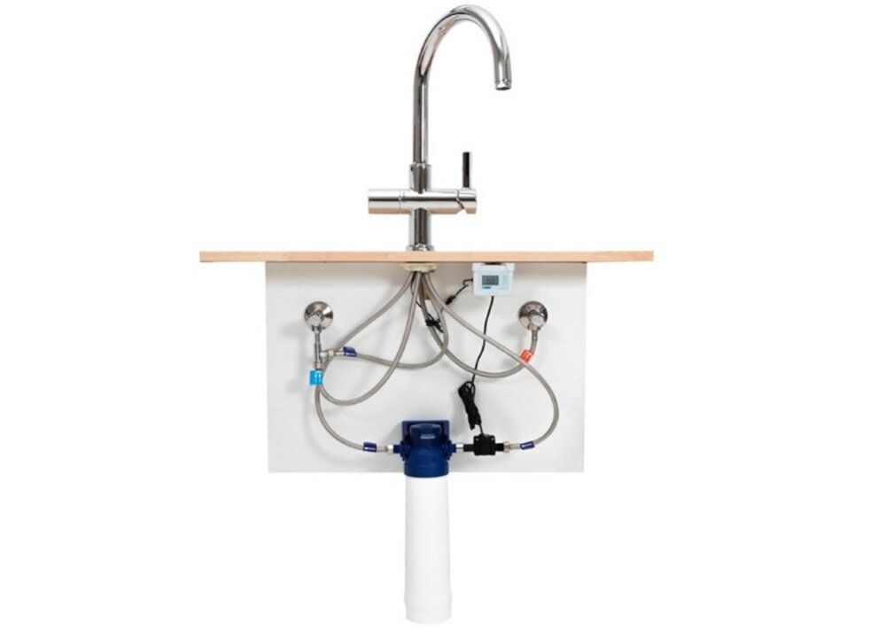 Bateria filtrująca BWT AQA Drink Pure Urban 2.0 + Filtr MyAqua Pure głowica przyłączeniowa, szybkie podłączenie systemu, nie zajmuje dużo miejsca, funkcjonalne rozwiązanie